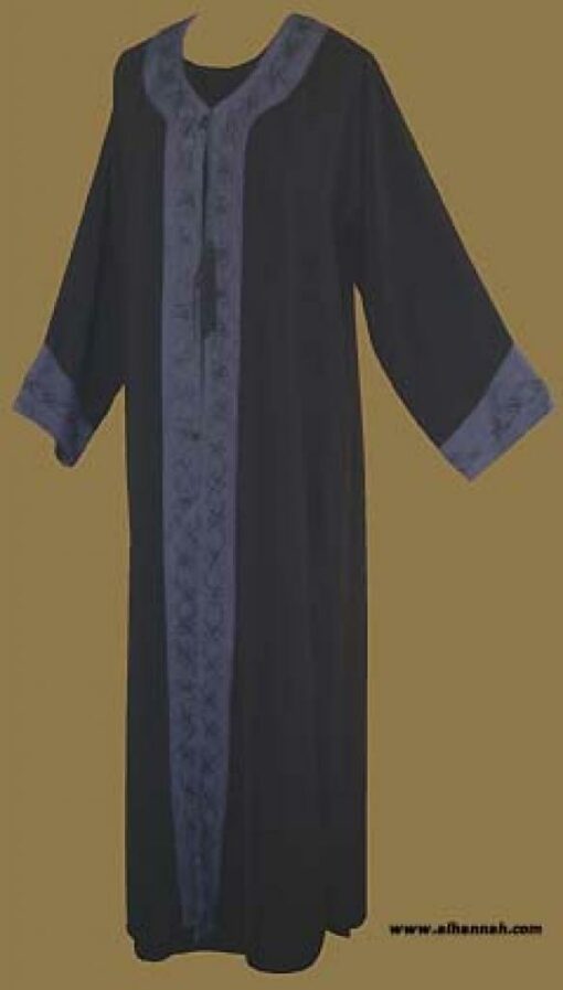 Embroidered Saudi Abaya With Crystal Accents  ab248