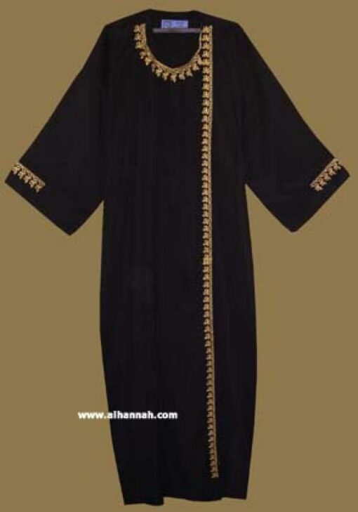 Classic Khalije (Gulf) style abaya with matching shayla (oblong scarf.) ab261