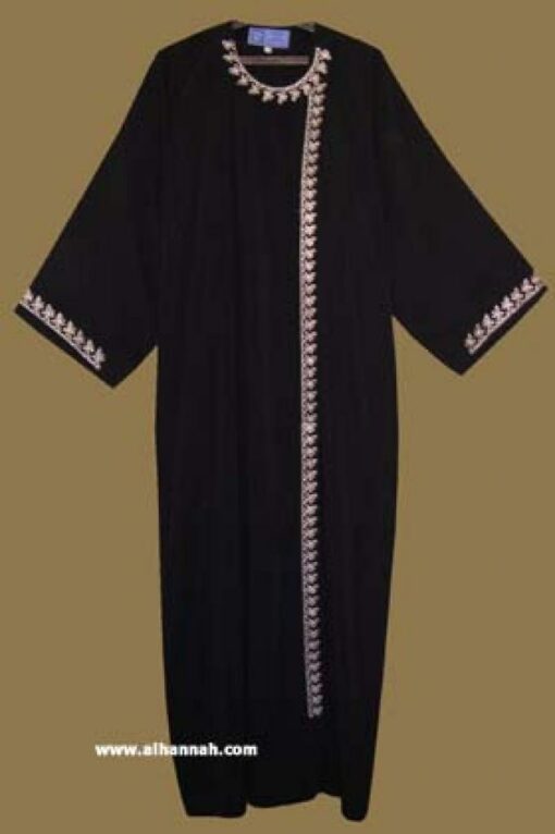 Classic Khalije (Gulf) style abaya with matching shayla (oblong scarf.)  ab263