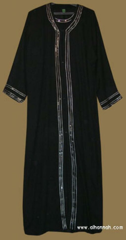 Khalije (Gulf) style abaya with matching shayla (oblong scarf.) ab277