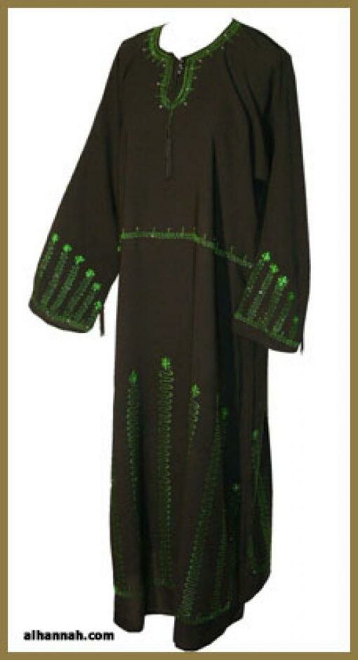 Traditional Saudi pull-over abaya with Crystal accents ab290