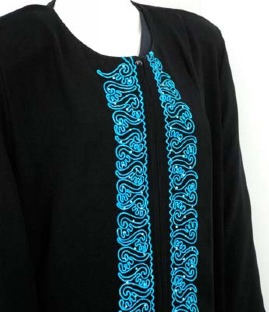 Traditional Egyptian Abaya with Contrasting Embroidery ab549 » Alhannah ...