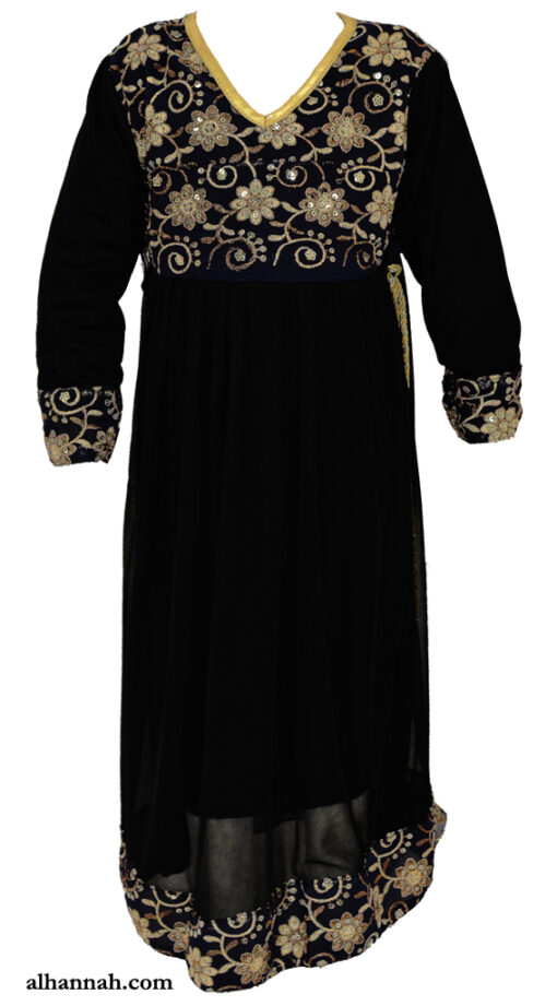 Noura Abaya - Girls Embroidered Pull Over Style ch500