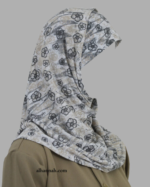 Girls AlAmirah Hijab with Contrasting Floral Print ch505