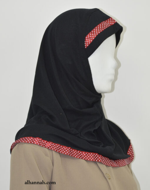 Girls AlAmirah Hijab with Polka Dot Applique ch506