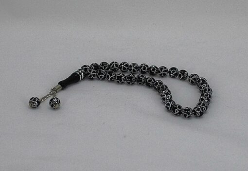 Prayer Beads with Silver Inset Floral Design  gi564