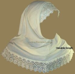 Al-Amira Two piece Religious Veil With Lace Edge  hi106