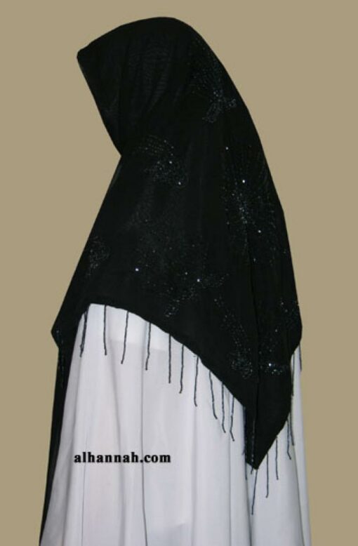 Beaded triangle hijab hi1348