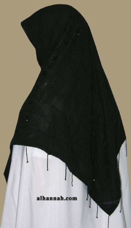 Beaded triangle hijab hi1349
