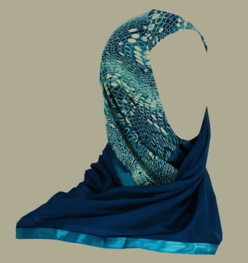 Kuwaiti style twist hijab hi1404
