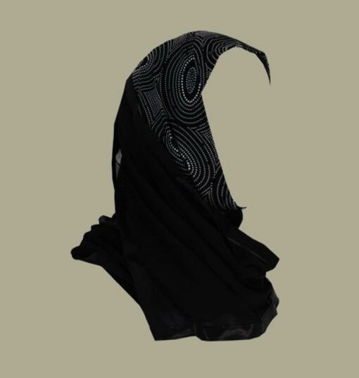 Kuwaiti style twist hijab hi1405
