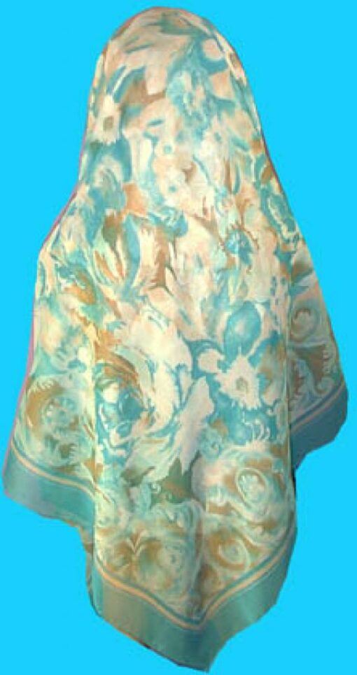 Deluxe Italian Chiffon Hijab Blue Print hi144
