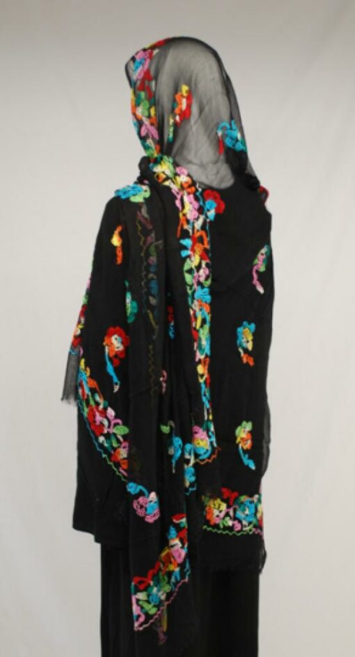 Vivid Floral Embroidered Cotton Shayla Wrap  hi1585