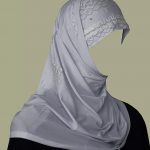 Beaded Al Amirah Hijab with Tafetta Trim hi1686