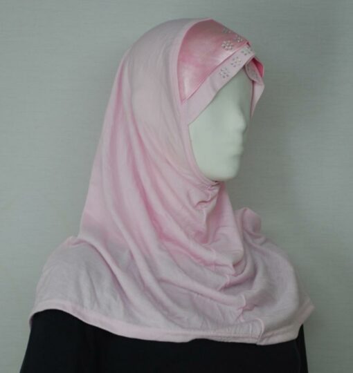 Solid Color Al Amirah Hijab with Satin Trim hi1770