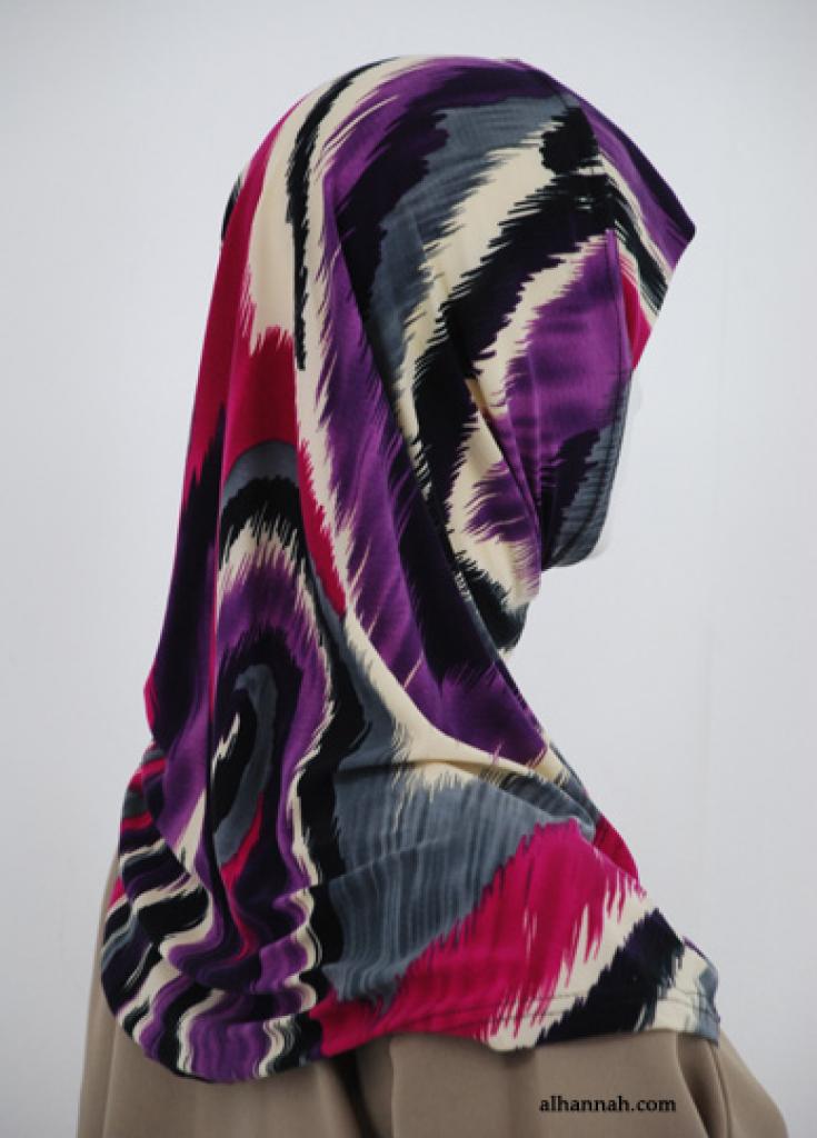 Vibrant Stripe Print Al Amirah Hijab hi1835