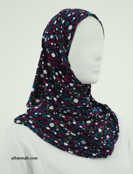 Vibrant Dots Print Al Amirah Hijab  hi1852