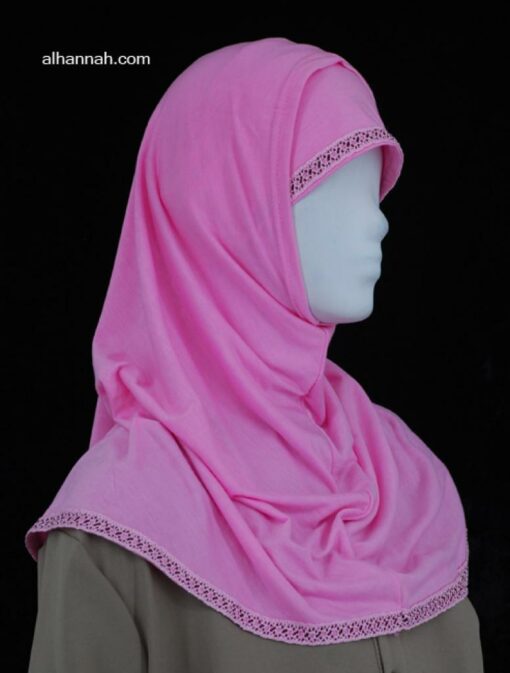 Two Piece Al Amirah Hijab with Crochet Trim hi1975