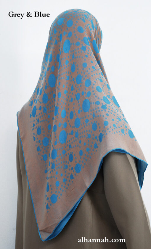 Oversize Printed Acrylic-blend Hijab hi2015
