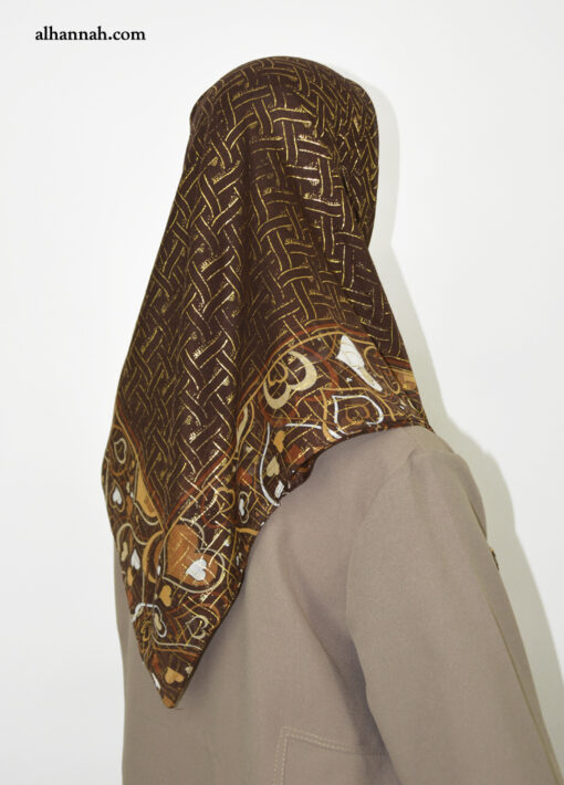 Turkish Square hijab with Geometric Pattern hi2050