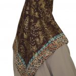 Turkish Hijab with Floral Foil Design hi2052