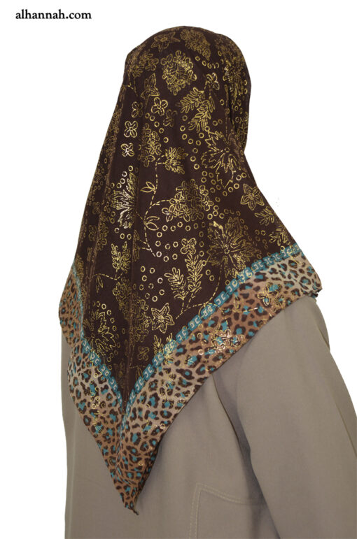Turkish Hijab with Floral Foil Design hi2052