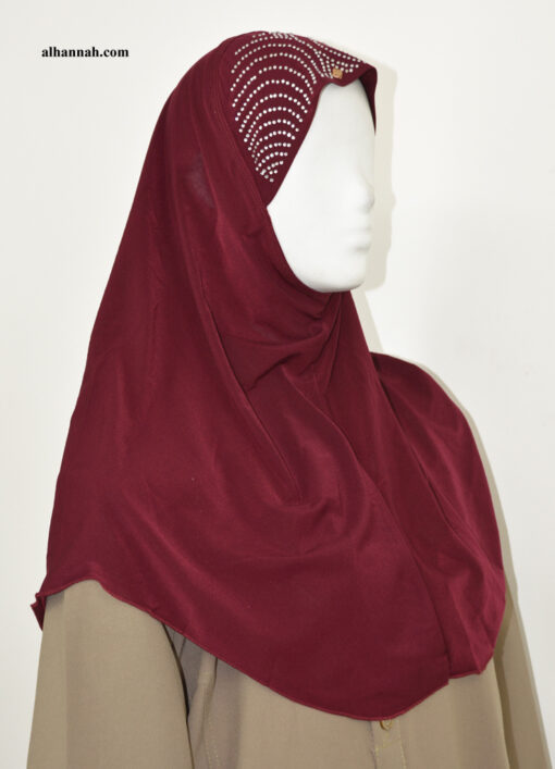 Solid Color Al Amirah Lycra Hijab with Beading hi2066