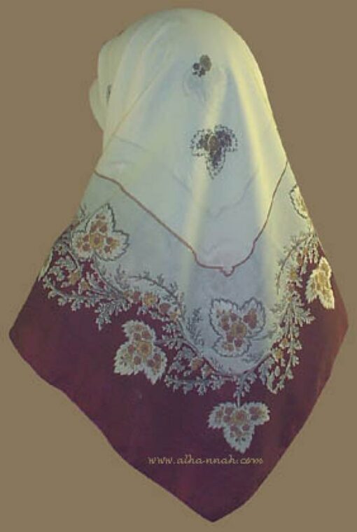 Traditional Turkish Solid Border Floral Print Hijab  hi709