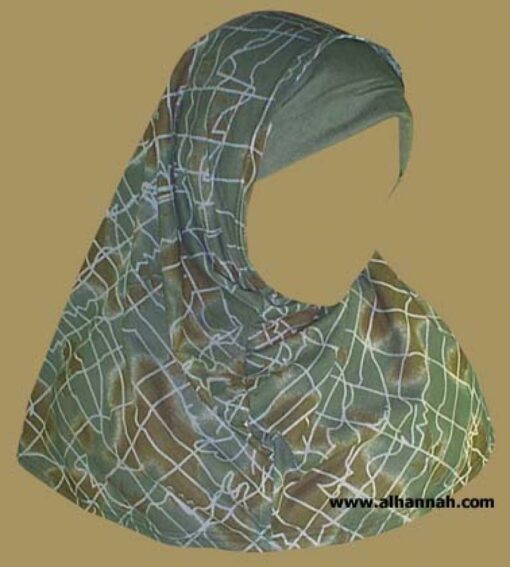 Printed Plain Edge Al Amira 2 piece hijab  hi884