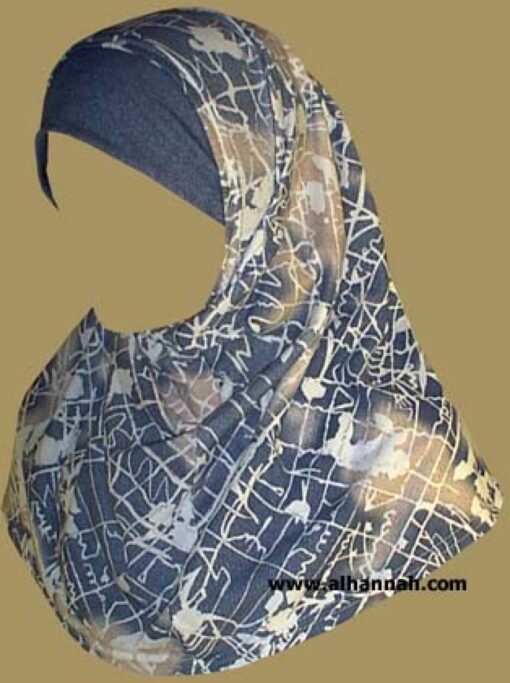 Printed Plain Edge Al Amira 2 piece hijab  hi891