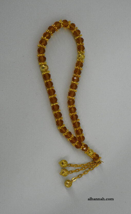 Premium Amber Tone Crystal Prayer Beads ii1074
