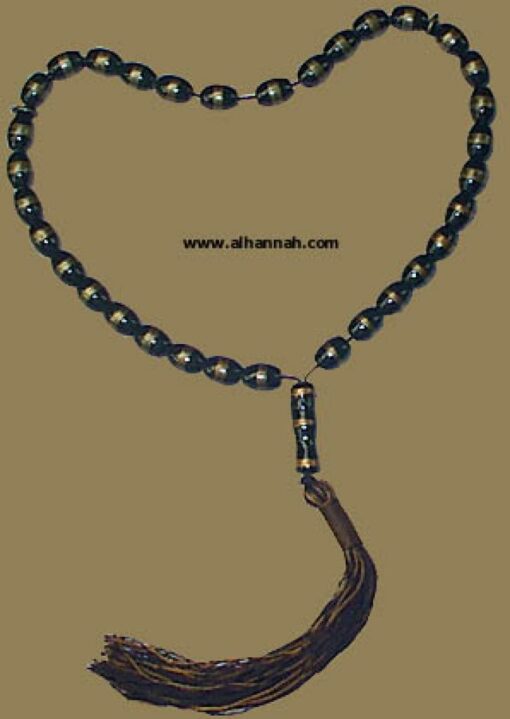 Black and Gold Enameled Prayer Beads ii430