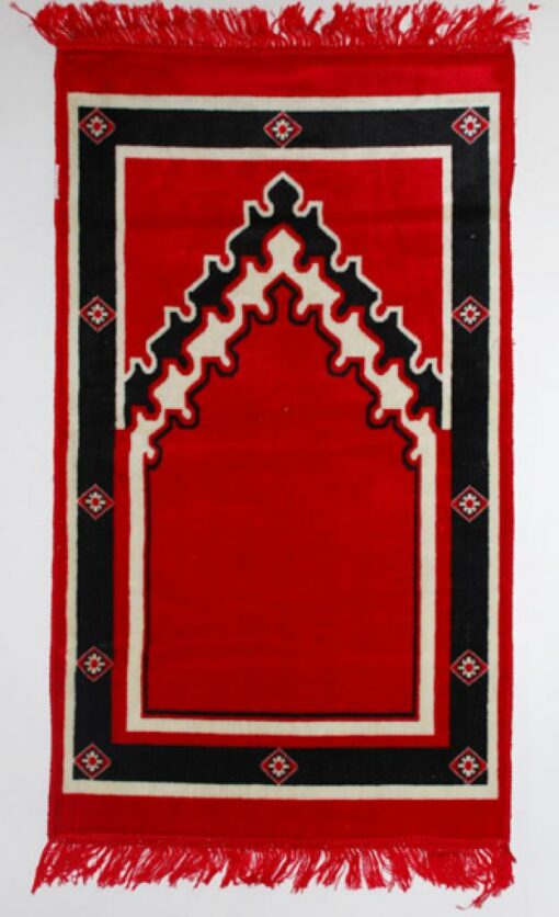 Islamic Prayer Rug Red Abstract ii688