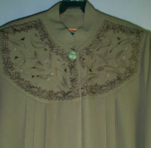 Plus Size Jordanian pleated and embroidered Jilbab ji239