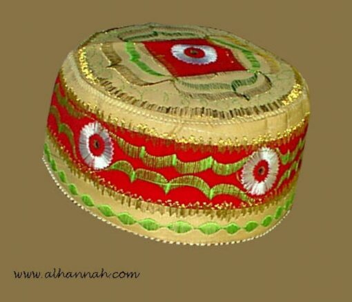 Tan Embroidered Kufi me421