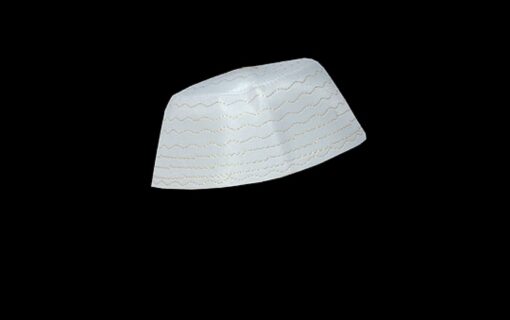 Men's Solid White Kufi with Embroidery  me551