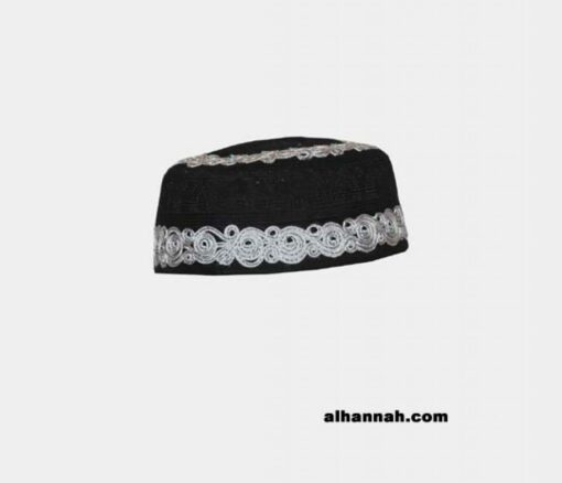 Men's Solid Kufi with Embroidery  me573