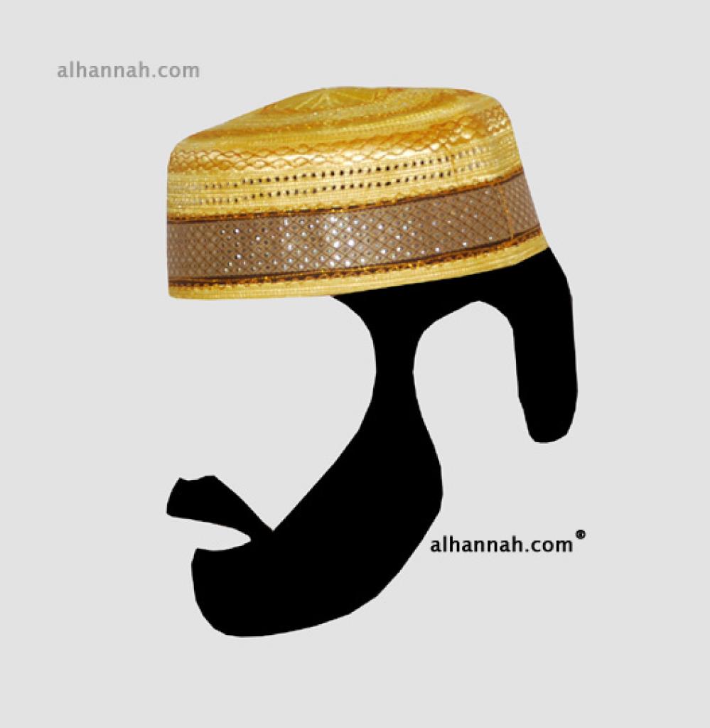 Men's Solid Kufi with Embroidery  me579
