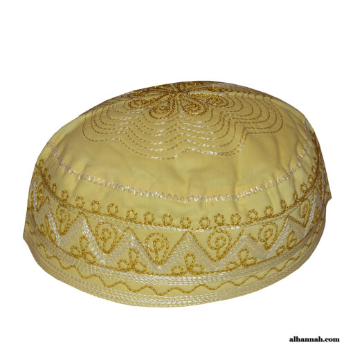 Gold Threaded Embroidered Prayer Cap me677