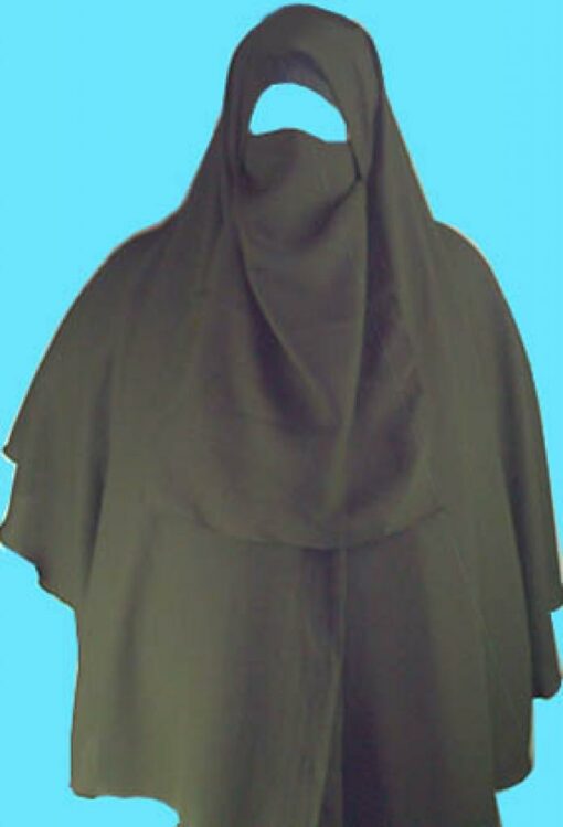 Three piece wrist length khimar niqab and underscarf set ni106