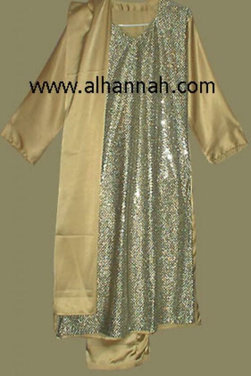 Festive Gold Mirror Sequined Salwar Kameez   sk416
