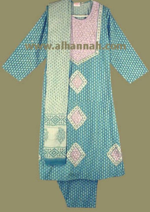 Teal and White Mirrored Salwar Kameez sk431