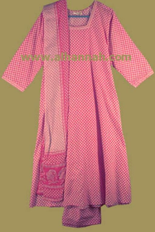 Pink and White Print Salwar Kameez sk433