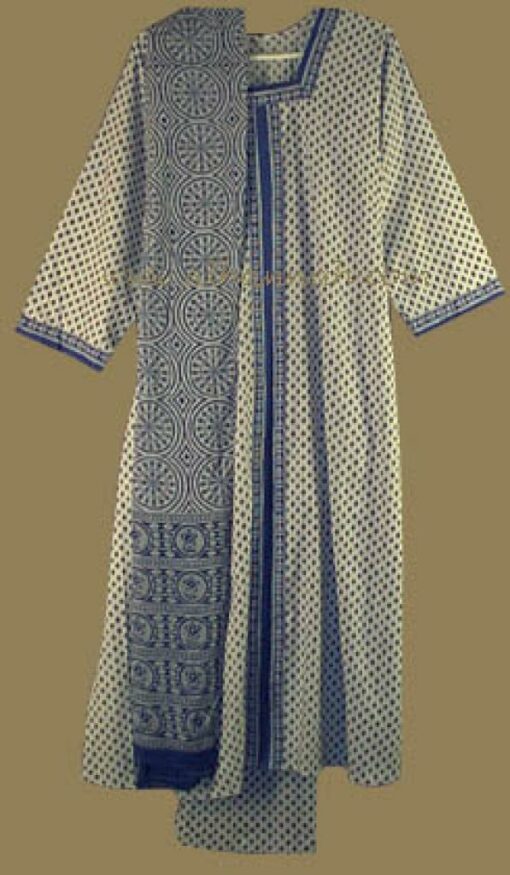 Traditional Blue Print Salwar Kameez sk481