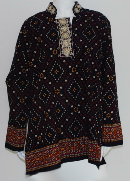 Embroidered long printed tunic  st540