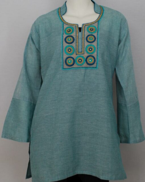 Embroidered Cotton Tunic Top st557