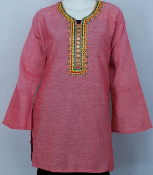 Embroidered Cotton Tunic Top  st559