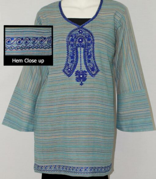 Floral Embroidered Cotton Tunic Top  st564