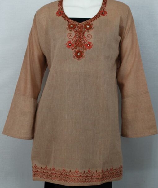 Floral Embroidered Cotton Tunic Top  st566