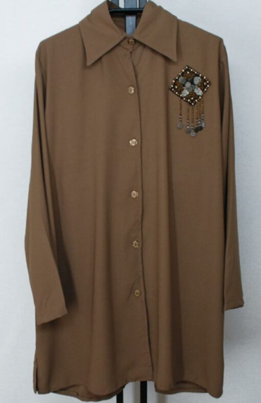Button-down Georgette Beaded Tunic  st576